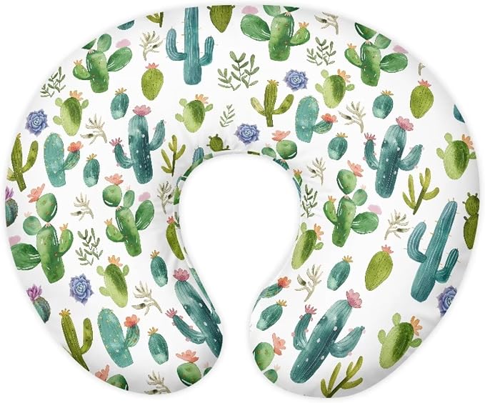 Cactus Breastfeeding Pillow Slipcover for Baby Boy Girls Removable Nursing Pillow Cover Stretchy Nursing Pillows Cover Soft Nursings Pillows Protective Covers