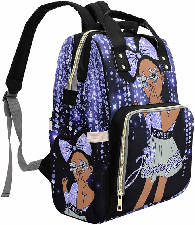 M YESCUSTOM Custom Name Diaper Bag Backpack for Women Portable Diaper Bags Mothers Day Gifts Personalized Cute Mommy Nursing Daypack for Women Brown Travel Diaper Waterproof Backpack