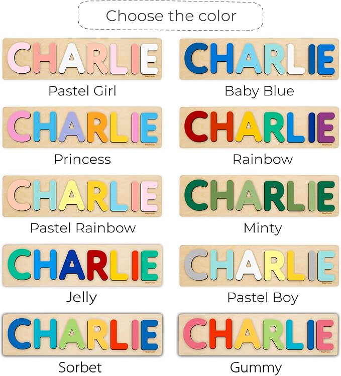Personalized Name Puzzle Montessori Toys Nursery Decor Customized Puzzle Educational Toy for a 1 Year Old Gifts Kids Name Sign for Nursery Easter Present for Baby