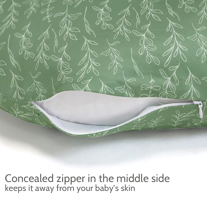 Green Sage Nursing Pillow Cover,Sage Minky Toddler Blanket for Boys Girls