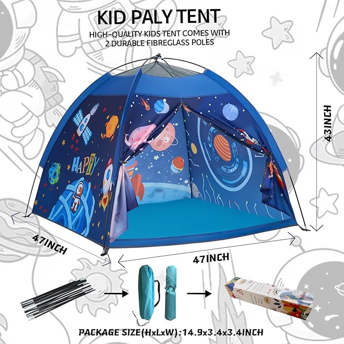 Mnagant Space World Play Tent Galaxy Dome Playhouse for Boys and Girls Imaginative Play-Astronaut Space for Kids Indoor and Outdoor Fun, Perfect Kid?™s Gift- 47" x 47" x 43"