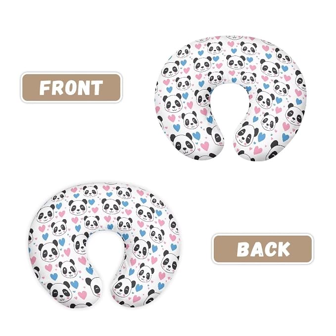 Panda Heart Nursing Pillow Cover, Ultra Soft Comfortable Newborn Nursing Pillow Case Breathable Soft Slipcover for Baby Boy Girl