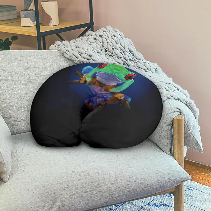 Forchrinse Frog Nursing Pillow Cover for Infant Cute Animal Print Feeding Pillow Slipcover Soft Stretch Newborn Feeding Cushion Cover for Baby Boys and Girls