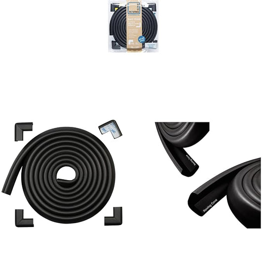27ft Edge 4 Corners - Bundle & Save - RovingCove HeftyFit Edge Corner Guards, Onyx Black