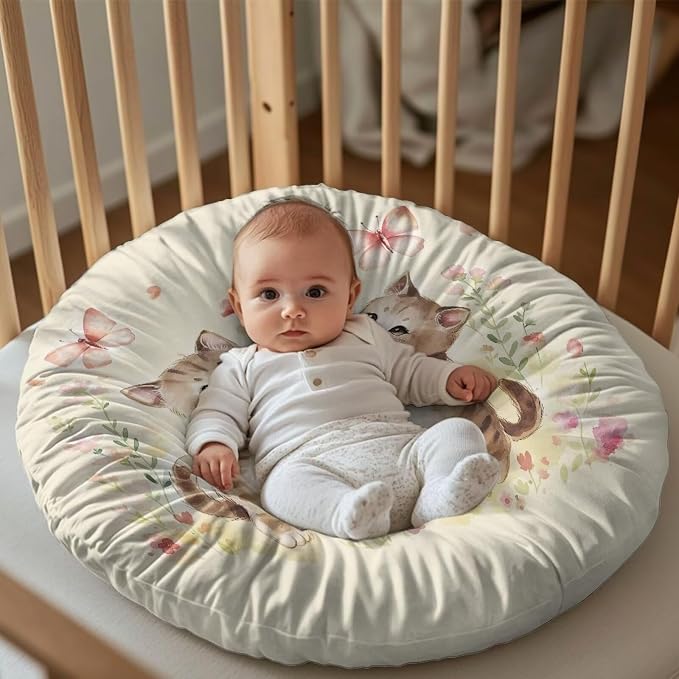 Kawaii Kitten Nursing Pillow Covers for Baby Girl Nursing Pillow Slipcovers for Breastfeeding Moms, Soft and Stretchy Safely Breastfeeding Pillow Cover for Infant Pillow Not Included