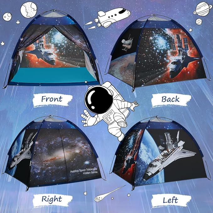 Mnagant Play Tent for Boys and Girls- Space Shuttle Atlantis with Hubble Dome Tent for Kids Gift- ToddlerPop Up Tent Playhouse for Indoor Imaginative and Physical Play- 47" x 47" x 43 "
