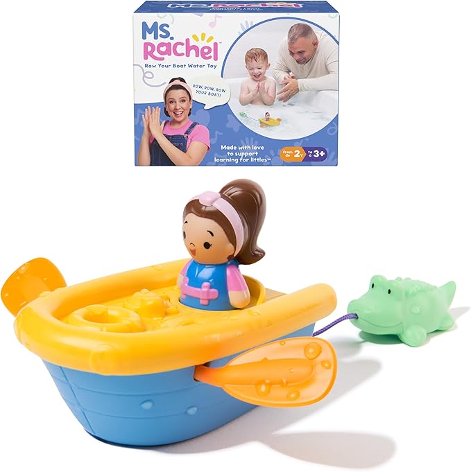 Ms. Rachel Official Row Your Boat Water Toy, Educational Bath Toys & Toddler Toys for Girls & Boys Ages 2-3+ Years