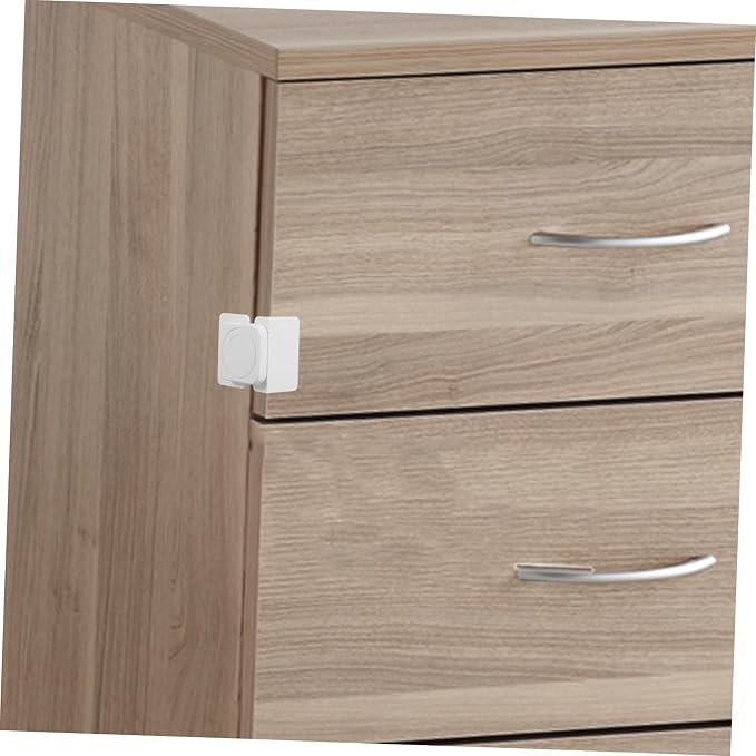 Child Safety Lock Baby Proofing Fridge Cabinet Locks Adjustable for Cabinets Drawers Doors 2-Pack White