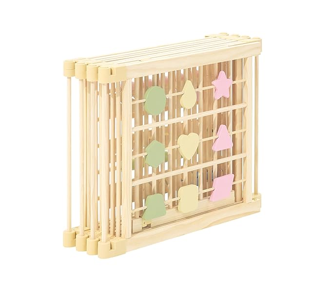 ZETY Natural Wood Baby Playpen ??8 or 10 Panel Foldable Play Yard with Door Panel and Built-in Toys, CPC Certified & SGS Tested