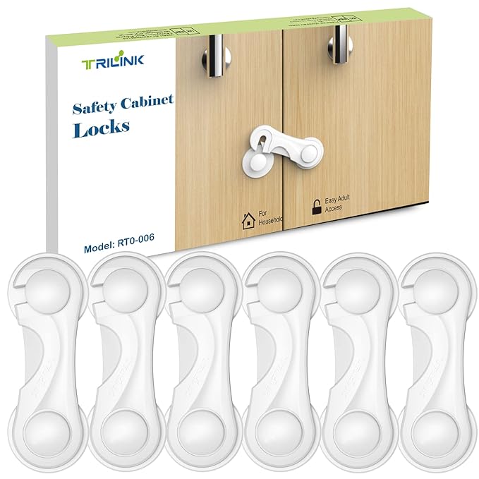 6 Pack Child Locks with 6 Pack Child Strap Locks