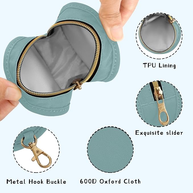 Teal Pacifier Holder Case Newborn Pacifier Storage Pouch for Boys Girls Easy Attach to Diaper Bag Portable Baby Essentials Container