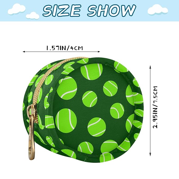 Green Tennis Ball Print Pacifier Holder Case for Diaper Bag Portable Travel Pacifier Storage Case with Clip Newborn Baby Pouch for Baby Boys Girls Outdoor Purse