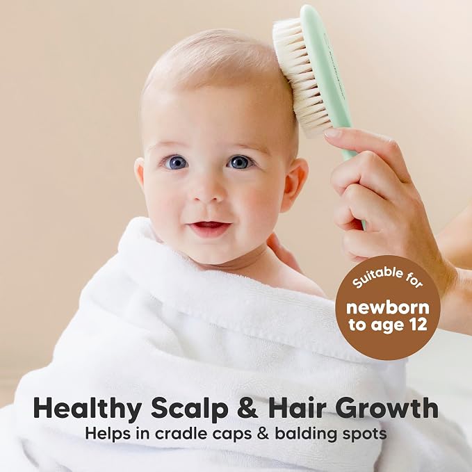KeaBabies Baby Hair Brush and Comb Set and 3-Pack Baby Swaddle Sleep Sacks - Wooden Brush with Soft Goat Bristle, Newborn Swaddle Sack