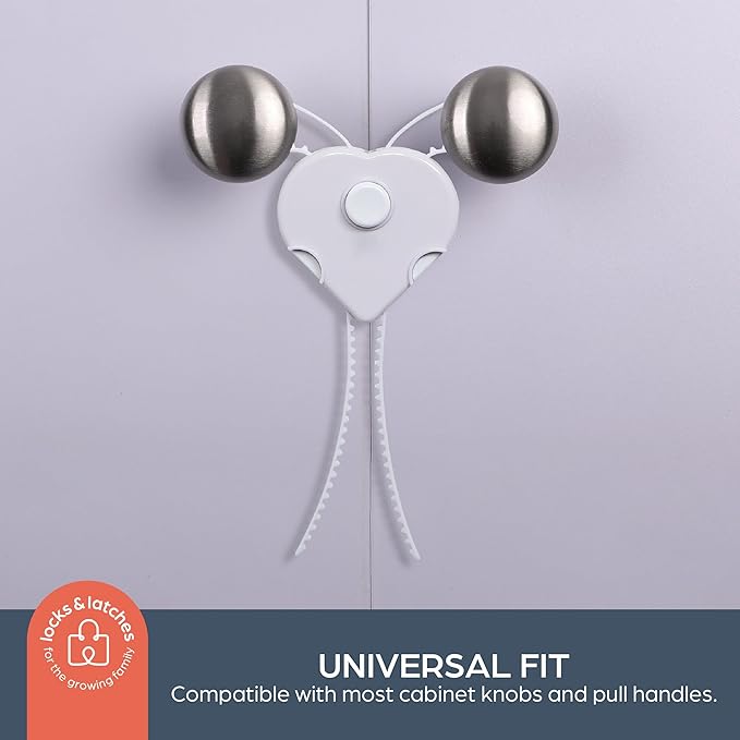 Dreambaby Child Proof Cabinet Locks - Flexi Locks for Baby Proofing Cabinets - Adjustable Fit with Multi-Action Release