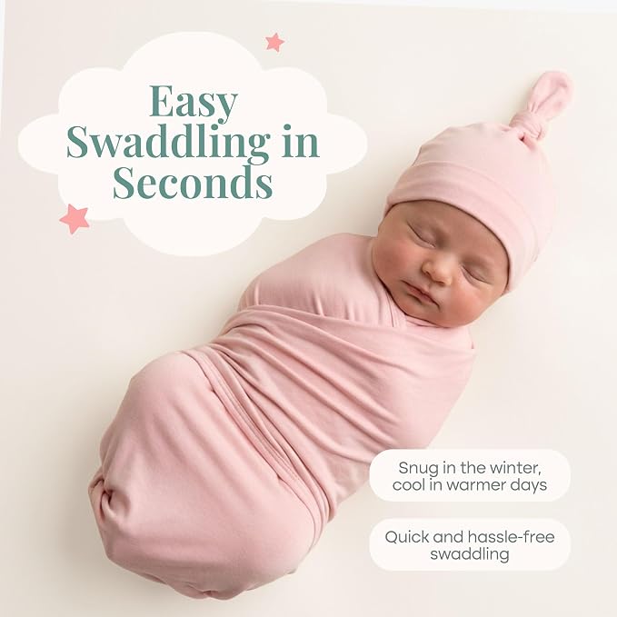 Caden Lane Baby Swaddle & Receiving Blanket, Soft, Breathable & Temperature-Regulating Bamboo Viscose Fabric for Swaddling Newborns, Gender Neutral Infant Blanket for Boys & Girls