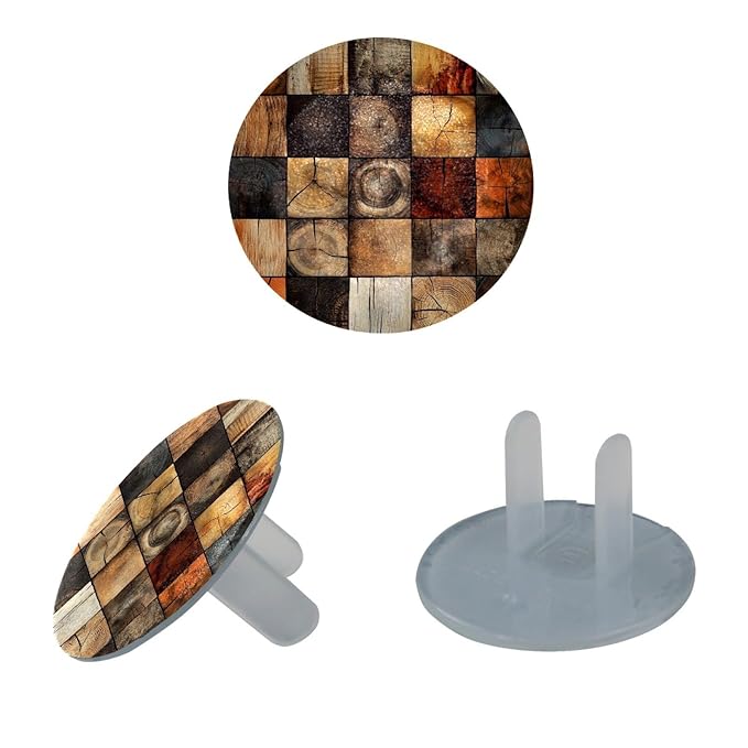 Various Wooden Outlet Covers Baby Proofing Safe & Secure Electric Plug Protectors | Socket Covers for Home & Office