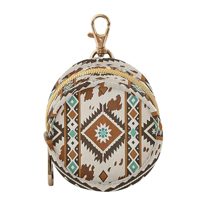 Tribal Cow Print Pacifier Holder Case Portable Newborn Baby Pacifiers Pouch with Clip for Boys & Girls
