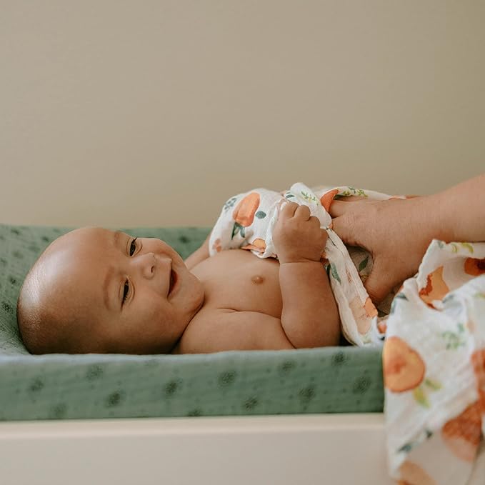Little Unicorn Premium Cotton Swaddle Baby Blanket | Breathable Fabric | for swaddling, Play, Nursing & More (Georgia Peach)