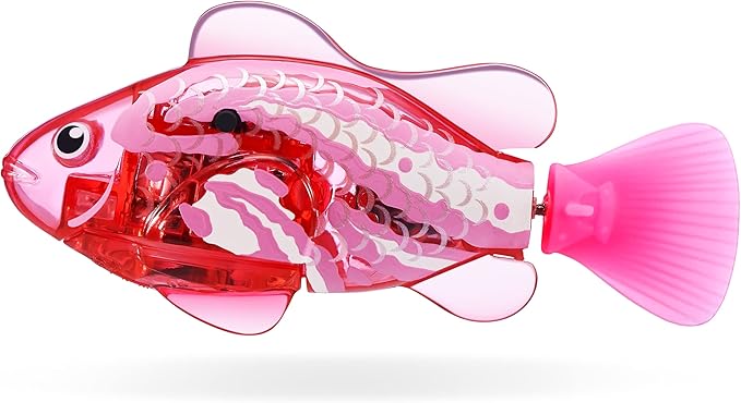 Robo Alive Robo Fish Series 2 (Hot Pink + Pink 2 Pack) by ZURU Robotic Swimming Fish Water Activated, Changes Color, Comes with Batteries, Amazon Exclusive,Multi,7165H