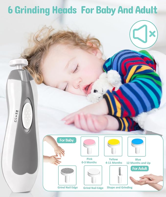 Baby Healthcare and Grooming Kit, Electric Safety Nail Trimmer Baby Nursery Kit, Newborn Care Kits with Hair Brush Comb for Newborn Infant Toddlers Baby Boys Girls Kids, Baby Shower Gifts (White)