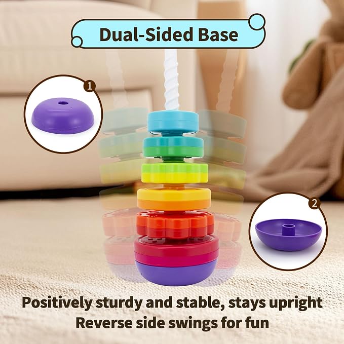 Montessori Toys for 1+ Year Old, Educational Stacking Spinning Baby Toys, Learning Toys Sensory Toys for Toddlers 1-3, Christmas Birthday Easter Gift for Babies 12-18 Months