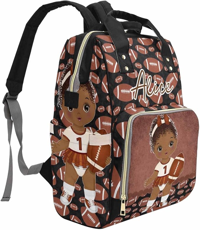 M YESCUSTOM Custom Diaper Bag Backpack with Name for WoMen Customized Mommy Daypack Bags Personalized Nursing Bag New Born Gift for Mother, Friends, Dad Baseball Back Pack