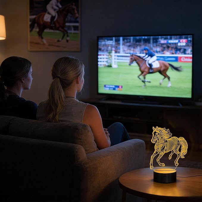 Attivolife Horse 3D Night Light, Horse Gifts for Girls, Illusion LED Lamp with Remote Control + Timer + 16 Color Changing, Kids Boy Animal Room Decor, Birthday Xmas Present for Teen Women Horse Lover