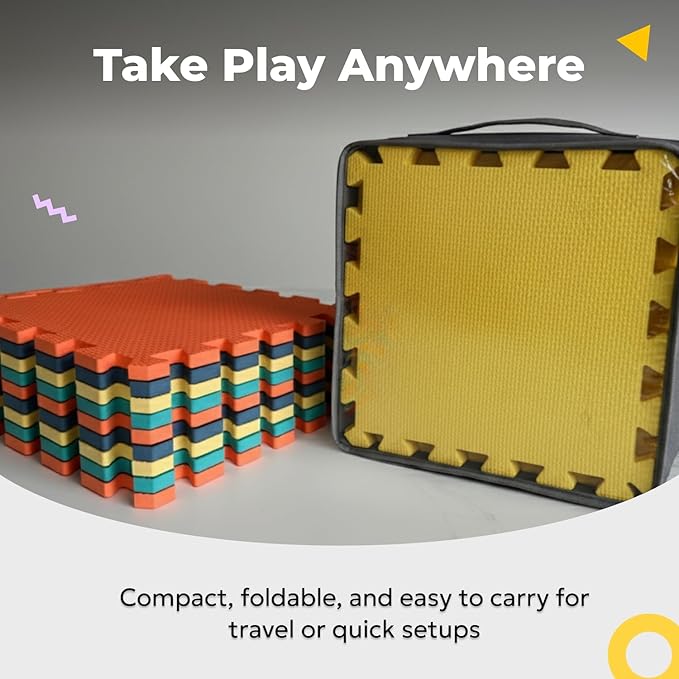 MioTetto Baby Play Mat, Comfortable Playtime Mat ??Portable Foam Floor Tiles, Safe Baby mat for Floor for Crawling & Development, Soft Play mat for Babies, Stylish Interlocking Foam Tiles