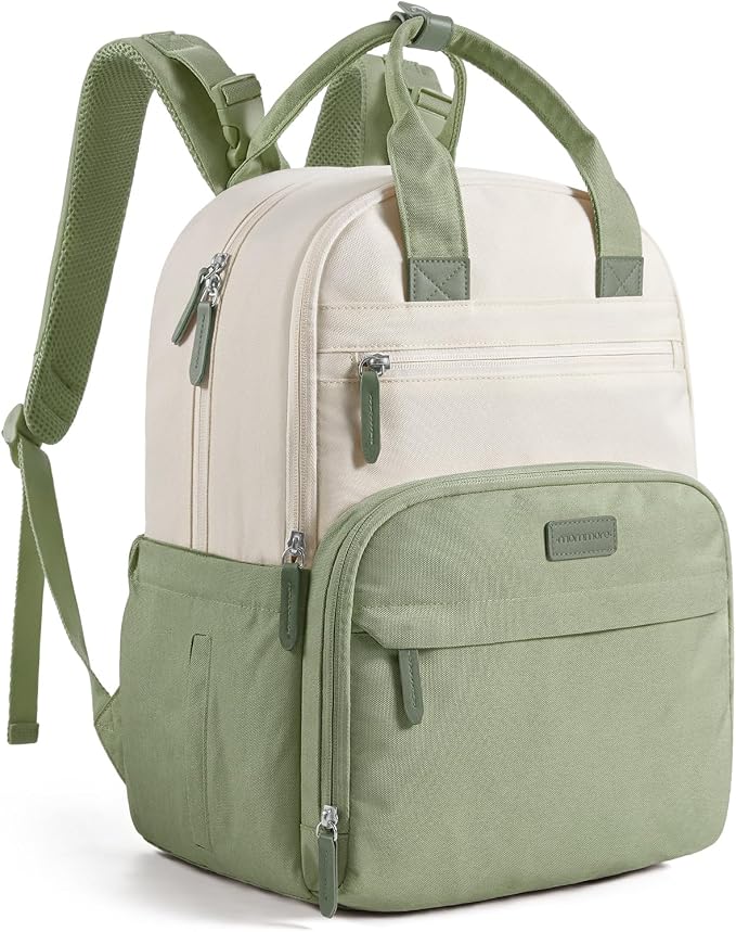 mommore Diaper Bag, Large Baby Diaper Bag with Quick-access Insulated Pockets, Changing Pad, Functional Travel Backpack with Luggage Strap, Stroller Straps