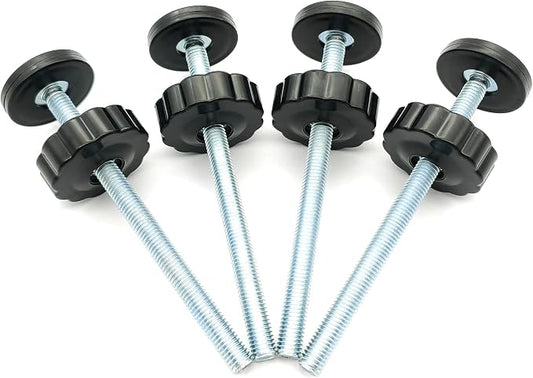 Vmaisi 4 Pack 8MM Baby Gate Threaded Spindle Rod, Replacement Hardware Parts Kit for Pet & Dog Pressure Mounted Safety Gates - Extra Long Wall Mounting Accessories Screws Rods Adapter Bolts Black