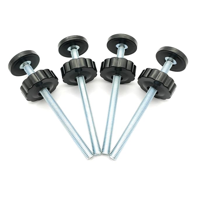 4 Pack Baby Extender Extension-M8(8mm) VMAISI Child Safety Pressure Mounted Baby Gate Threaded Spindle Rods Replacement Parts Bundle with Wall Protector for Stairs Cup Guard (Black, 8MM)