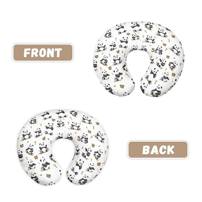 Panda Breast Feeding Pillow Covers Soft Breathable Nursing Pillow Support Cover with Hidden Zipper Comfortable Nursing Pillowcase for Wife New Moms Valentine's Gift