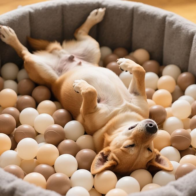 GOGOSO Ball Pit Balls for Toddlers Phthalate-Free BPA-Free Non-Toxic Crush Proof Soft Plastic Play Balls Baby Kids Shape Tent Pool Playhouse Playpen Party Decor,Coffee Brown Beige,500PCS