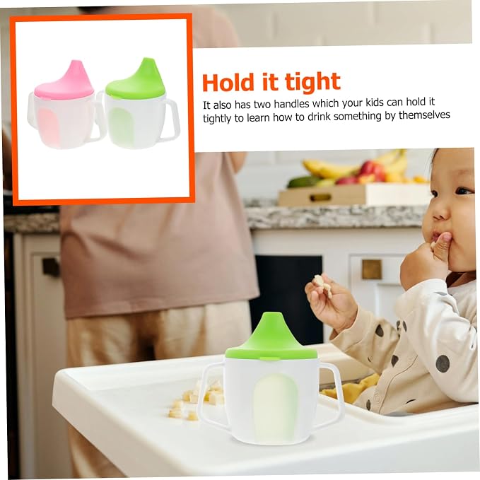 2pcs Boy Girl Cups Water Cup Spill Design Green for Boys and Girls Safe Easy to Hold Transition from Bottle to