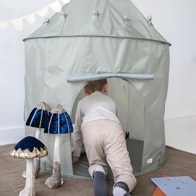 3 Sprouts Kids Play Tent - Sustainable Recycled Fabric ??Fun Spacious Childs Playhouse for Indoor Games for Boys & Girls - Durable Fort Pop Up House for Toddlers & Children Age 3-10 - Green