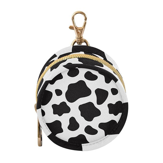Cow Pattern Polyester Pacifier Holder Case Portable Container Accommodate Baby Binky Cover Pouch Pacifiers Storage Case with Circular Buckle
