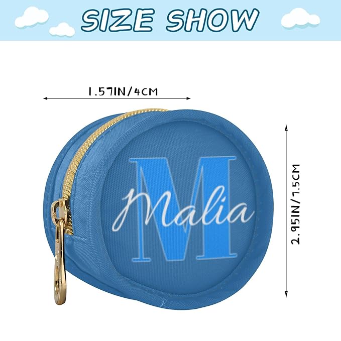 Custom Blue Pacifier Holder Case for Diaper Bag Personalized Portable Travel Pacifier Storage Case with Clip Newborn Baby Pouch for Baby Boys Girls Purse Outdoor
