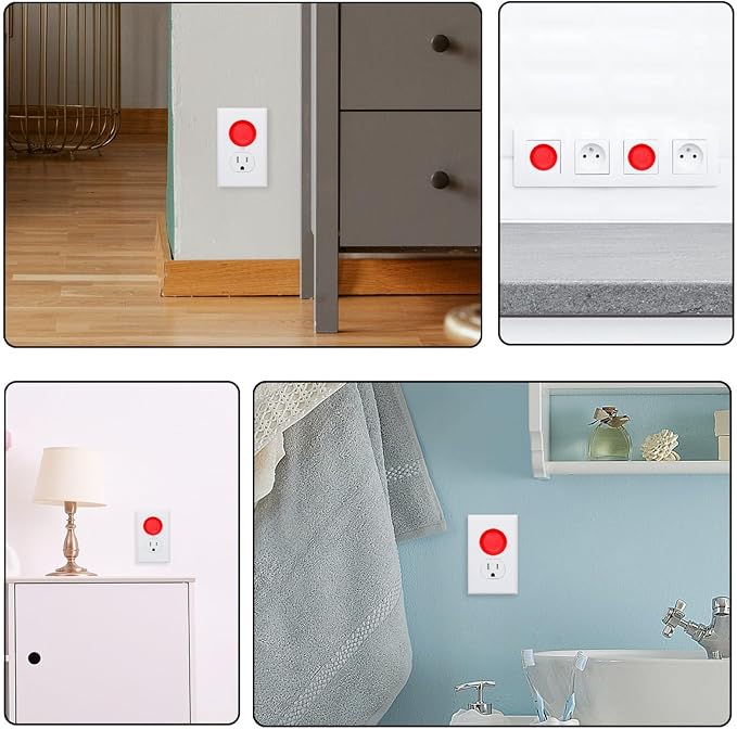 24 Packs Pure Red Pattern Outlet Covers Child Proofing, Child Proof Socket Plug Covers, 2-Prong Wall Plug Plate Caps for Kids Room, Home, Bedroom, Kitchen