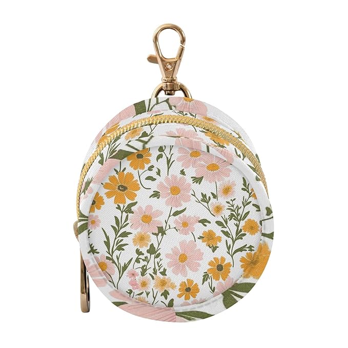 OTVEE Daisy Floral Flower Pacifier Case Cute Little Portable Pacifier Storage with TPU Lining