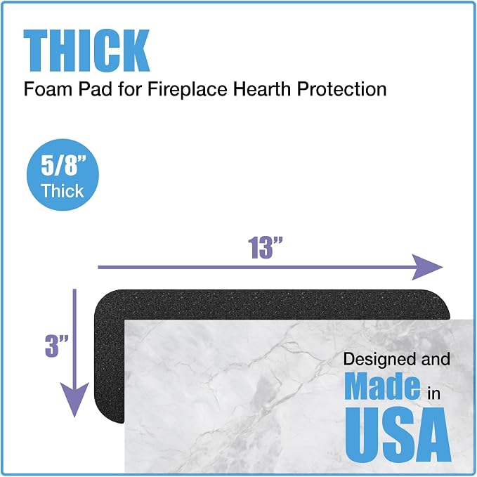 Kidkusion Soft Seat Edge Cushion | Made in USA | 12" | Black | Fireplace Safety Cushion | Hearth Pad