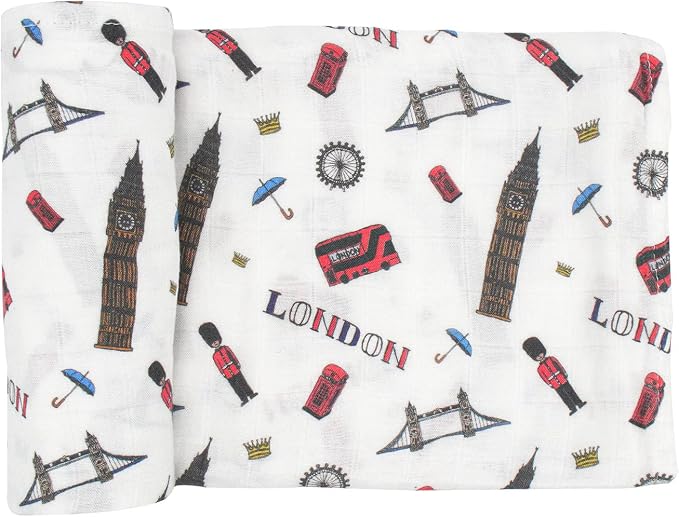 immispace - Ultra Soft Swaddle Blanket | Muslin Blankets for Girls & Boys | Newborns & Infants Gifts | 30% Organic Cotton + 70% Rayon | Large 47" x 47" | Machine Washable (London)