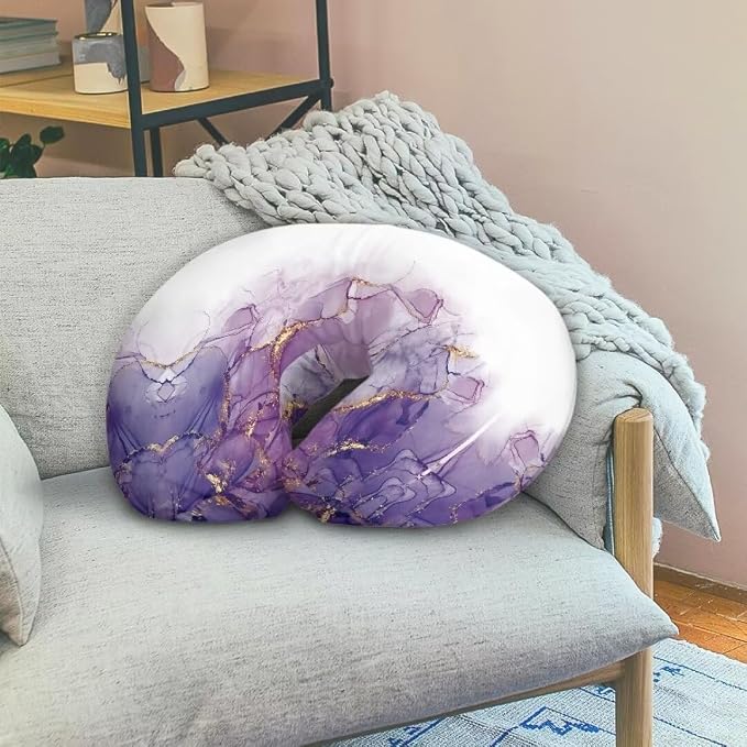 Pillow Cover for Infant Snug,Durable Breathable Nursing Pillow Case with Hidden Zipper,Purple Gold Marble Neutral Breastfeeding Pillow Slipcover