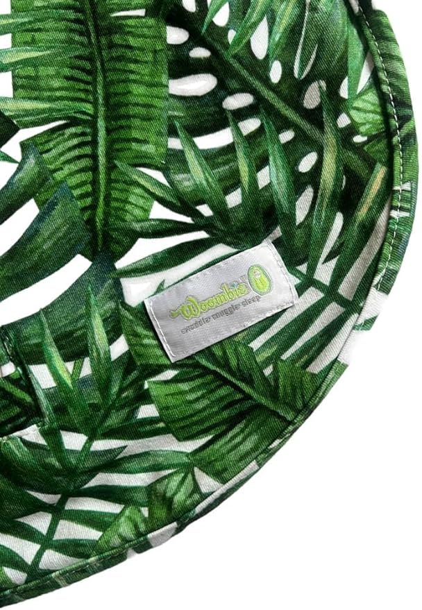 Woombie Original Baby Swaddling Blanket - Self-Soothing, Cotton Baby Swaddle with Zipper - Wearable Newborn Blanket - Tropical Greens, 5-13lbs