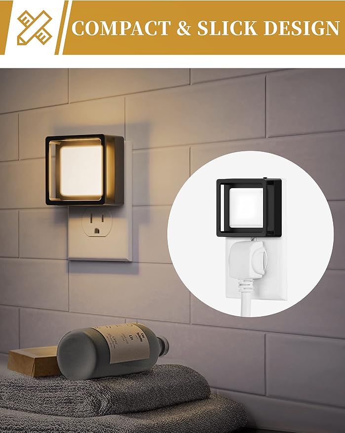 LED Night Light, DORESshop Night Lights Plug Into Wall [4 Pack] with Dusk-to-Dawn Sensor, Dimmable Nightlights, Adjustable Brightness for Bathroom, Hallway, Bedroom,Kids Room,Stairway,Soft White 3000K