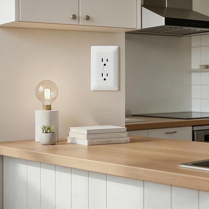 ZEFTV 20 Pack Duplex Outlet Covers Wall Plates 1-Gang Switch Outlet Electrical Cover Plate Unbreakable Thermoplastic Faceplate for Light Receptacle Outlet Switch, Glossy White