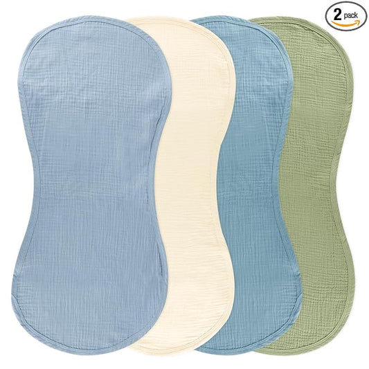 4 Pcs Changing Pad Liners Fits in Peanut Shape Changing Pad Waterproof Diaper Mats Organic Cotton Peanut Mats are Warm on a Baby's Back, Washable Reusable (Blue)