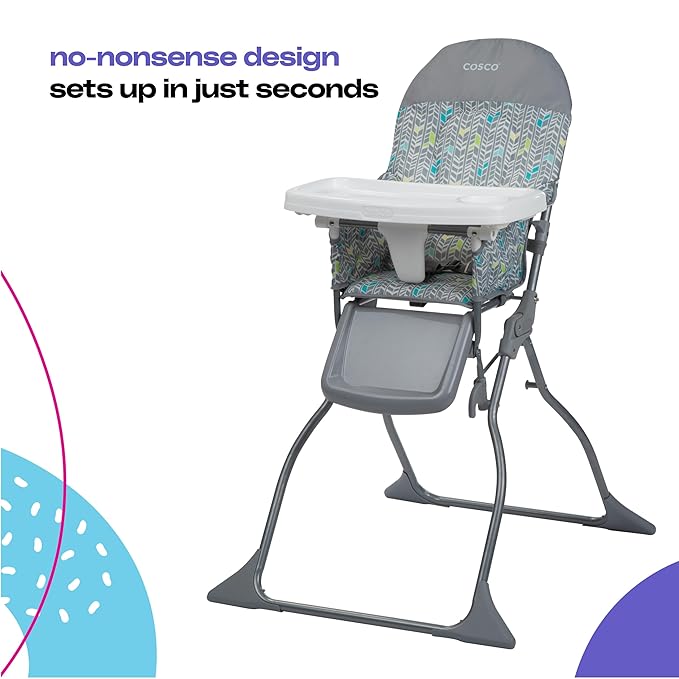 Cosco Kids Simple Fold Highchair for Baby, Simple Foldable High Chair, Convenient, Lightweight, and Compact Design, Comet