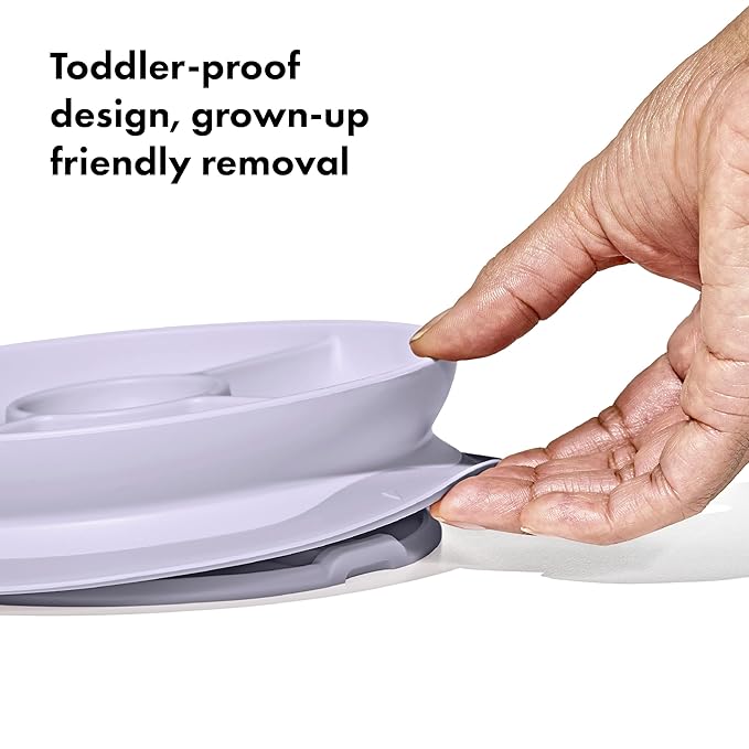 OXO Tot Stick & Stay Suction Divided Plate - Lilac