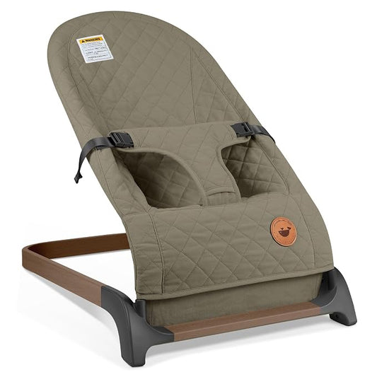 ANGELBLISS Baby Bouncer, Portable Bouncer Seat for Babies, Infants Bouncy Seat with Cotton Fabric, Natural Vibrations (Green)