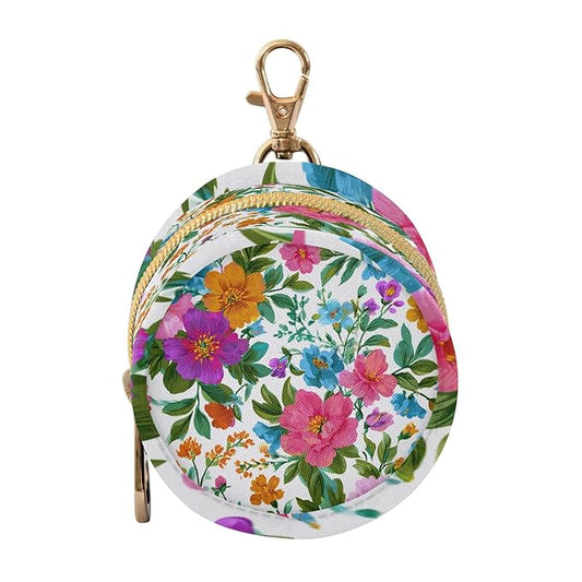 Pacifier Holder with Clip Pacifier Case for Diaper Bag Round Baby Pacifier Pouch Box Bag Portable Colorful Flowers in Spring